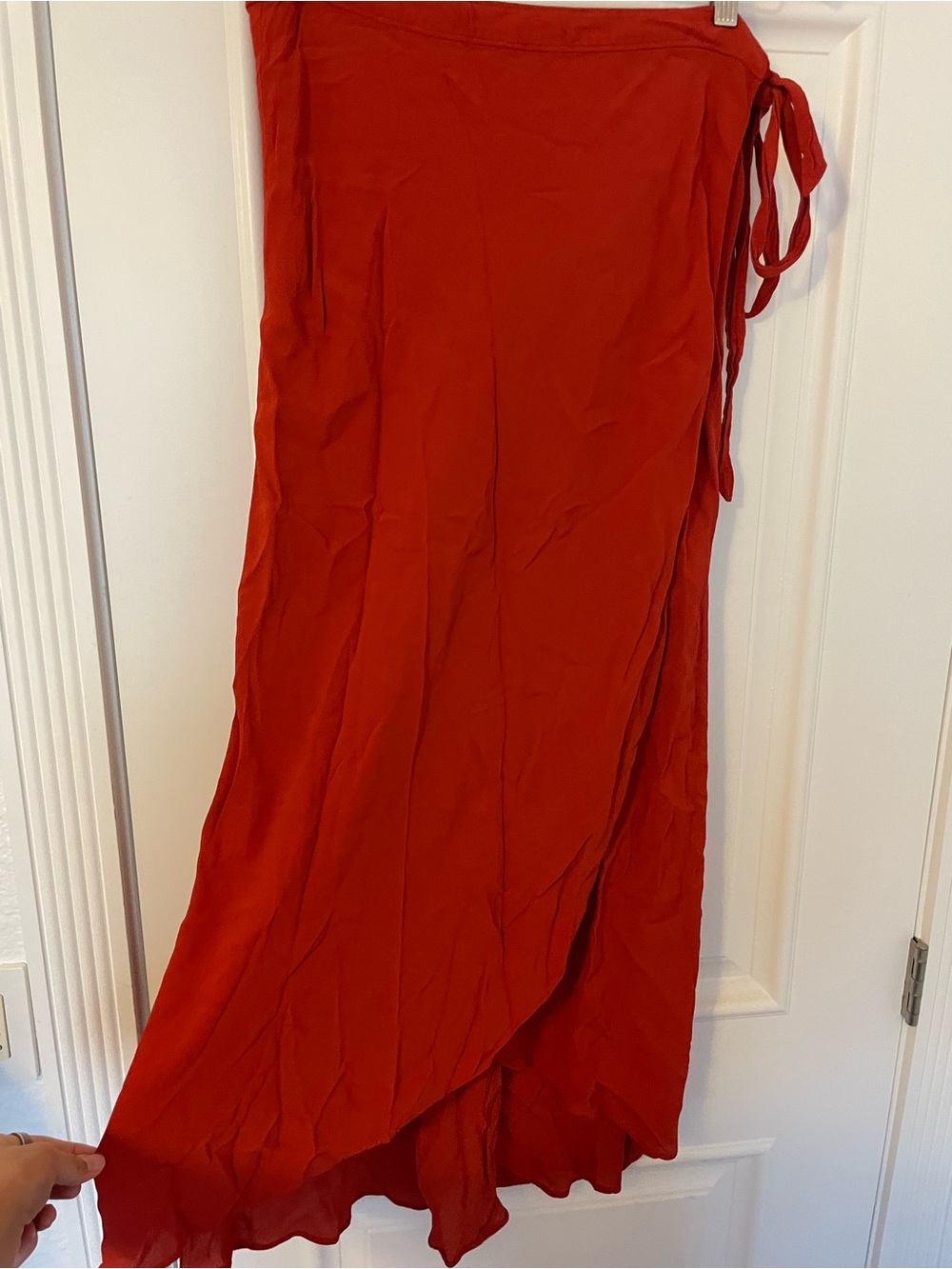 long tall sally Red Wrap Maxi Skirt with Side Tie